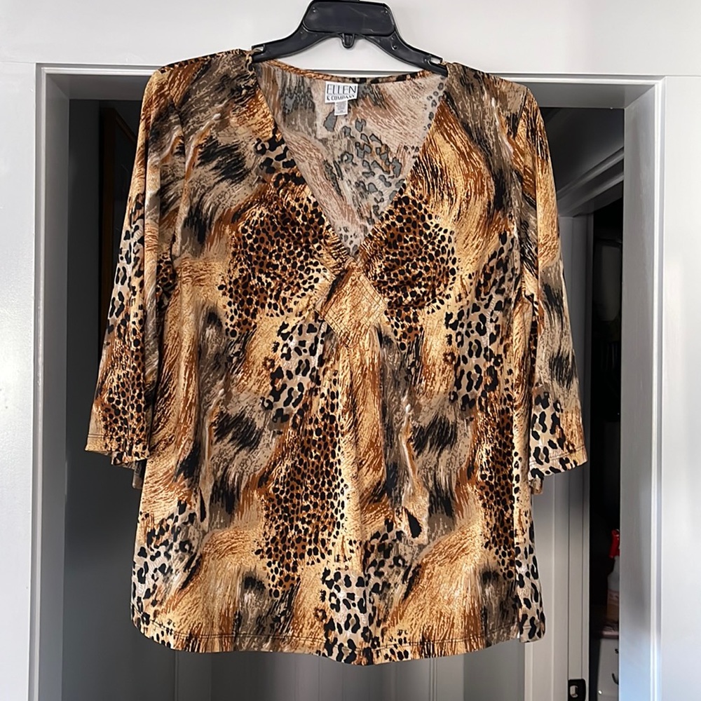 Ellen & Company ladies Top 3x Leopard